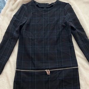 Zara Woman Plaid Dress with Waist Zipper